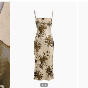 Cafe Rose Zip Up Floral MIDI Dress Small